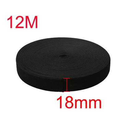 Home Family 12M x 18mm Braid Stretchy Band Black for Tailoring Clothes