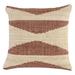 Henry 22 Inch Square Fabric Accent Throw Pillow, Geometric Design, Beige - Brown