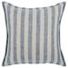 18 x 18 Throw Pillow, Linen Cover, Woven Stripes, Flanges, Blue and White