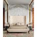 David Michael King Tufted Low Profile Standard Bed Upholstered/Velvet in Brown/White | 71 H x 84 W x 86 D in | Wayfair VG-6016