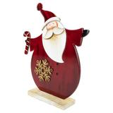 Northlight Seasonal 12" Santa w/ Candy Cane Wooden Christmas Decoration Wood in Brown | 12 H x 12 W x 3 D in | Wayfair NORTHLIGHT LK94196