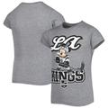 Girls Youth Heather Gray Los Angeles Kings Mickey Mouse Go Team T-Shirt