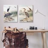 Stupell Industries Elegant Heron Birds Foraging River Edge Scene by Piddix - 2 Piece on Canvas | 30 H x 24 W x 1.5 D in | Wayfair