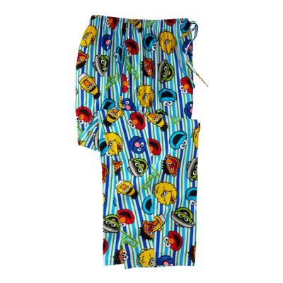 Men's Big & Tall Licensed Novelty Pajama Pants by KingSize in Sesame Street Pinstripe Toss (Size 4XL) Pajama Bottoms