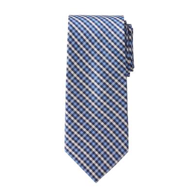 Men's Big & Tall KS Signature Extra Long Check Tie by KS Signature in Blue Check Necktie