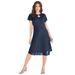 Plus Size Women's Keyhole Lace Dress by Roaman's in Navy (Size 28 W)