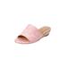 Wide Width Women's The Capri Slip On Mule by Comfortview in Pink Embroidery (Size 9 W)