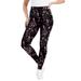 Plus Size Women's Classic Ankle Legging by June+Vie in Black Pink Abstract (Size 26/28)