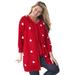 Plus Size Women's Perfect Longer-Length Cotton Cardigan by Woman Within in Classic Red Heart (Size 1X) Sweater