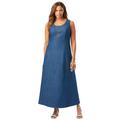 Plus Size Women's Denim Maxi Dress by Jessica London in Medium Stonewash (Size 14)