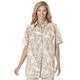 Plus Size Women's Three-Quarter Sleeve Peachskin Button Front Shirt by Woman Within in New Khaki Paisley (Size L) Button Down Shirt