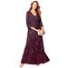 Plus Size Women's Beaded Dress by Roaman's in Dark Berry (Size 14 W) Formal Evening