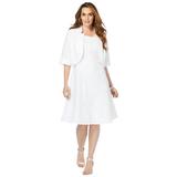 Plus Size Women's Fit-And-Flare Jacket Dress by Roaman's in White (Size 44 W)