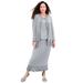 Plus Size Women's 3-Piece Skirt Set by Roaman's in Silver Shimmer (Size 24 W)