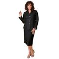 Plus Size Women's Two-Piece Skirt Suit with Shawl-Collar Jacket by Roaman's in Black (Size 20 W)