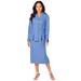 Plus Size Women's Two-Piece Skirt Suit with Shawl-Collar Jacket by Roaman's in French Blue (Size 28 W)