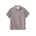 Men's Big & Tall Short Sleeve Printed Check Sport Shirt by KingSize in Gold Check (Size 6XL)