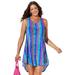 Plus Size Women's Quincy Mesh High Low Cover Up Tunic by Swimsuits For All in Psychedelic Zebra (Size 6/8)