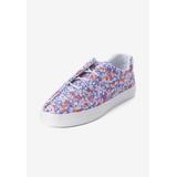 Women's The Bungee Slip On Sneaker by Comfortview in Purple Floral (Size 8 1/2 M)