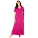 Plus Size Women's Long T-Shirt Lounger by Dreams & Co. in Raspberry (Size 5X)