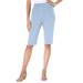 Plus Size Women's Soft Knit Bermuda Short by Roaman's in Pale Blue (Size 1X)
