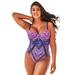 Plus Size Women's Macrame Underwire One Piece Swimsuit by Swimsuits For All in Vibrant Sunset (Size 10)