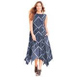 Plus Size Women's AnyWear Reversible Criss-Cross V-Neck Maxi Dress by Catherines in Navy Scarf Print (Size 2X)