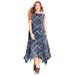 Plus Size Women's AnyWear Reversible Criss-Cross V-Neck Maxi Dress by Catherines in Navy Scarf Print (Size 2X)