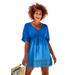 Plus Size Women's Renee Ombre Cover Up Dress by Swimsuits For All in Royal Ocean Drive Dip Dye (Size 10/12)