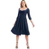 Plus Size Women's Sweetheart Swing Dress by June+Vie in Navy (Size 26/28)