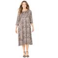 Plus Size Women's Strawbridge Fit & Flare Dress by Catherines in Classic Animal Neutral (Size 4X)