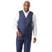 Men's Big & Tall KS Signature Easy Movement® 5-Button Suit Vest by KS Signature in Navy Check (Size 50)