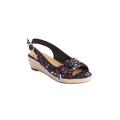 Wide Width Women's The Zanea Espadrille by Comfortview in Black Floral (Size 8 W)