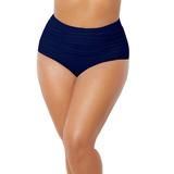 Plus Size Women's Shirred High Waist Swim Brief by Swimsuits For All in Navy (Size 22)