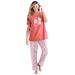 Plus Size Women's Graphic Tee PJ Set by Dreams & Co. in Sweet Coral Bees (Size 1X) Pajamas