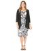 Plus Size Women's Classic Jacket Dress by Catherines in Black Outline Floral (Size 1X)