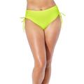 Plus Size Women's Virtuoso Ruched Side Tie Bikini Bottom by Swimsuits For All in Yellow Citron (Size 12)