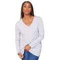 Plus Size Women's Long-Sleeve V-Neck One + Only Tunic by June+Vie in Heather Grey (Size 10/12)