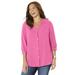 Plus Size Women's Light and Airy Y-Neck Blouse by Catherines in Vintage Rose (Size 2X)