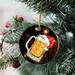 The Holiday Aisle® Party Holiday Shaped Ornament Ceramic/Porcelain in Black/Red/Yellow | 2.8 H x 2.8 W x 0.15 D in | Wayfair