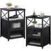 17 Stories Steel Nightstand Wood/Metal in Black | 23.8 H x 15.7 W x 13.8 D in | Wayfair 23282D61F44F4D43817530E95EF3D374