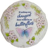 Arlmont & Co. BUTTERFLIES STEPPING STONE Stone, Resin in Gray | 10 H x 10 W x 1 D in | Wayfair A0E2C04DC5B049D6A364BB6A8073179C