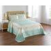 Margaret Embroidered Bedspread by BrylaneHome in Light Blue Yellow (Size QUEEN)