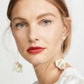 Anthropologie Jewelry | Anthro White Gold Floral Dangle Earrings | Color: Gold/White | Size: Long Oversized