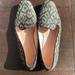 J. Crew Shoes | Jcrew Smoking Style Shoes Metallic/Animal Print Leather Lined, Sole Worn Once | Color: Black/Gold | Size: 9