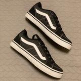 Vans Shoes | Men’s Black Vans | Color: Black/White | Size: 7.5