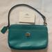 Coach Bags | Coach Leather Turn Lock Medium Wristlet F 49472 Turquoise | Color: Blue | Size: Os