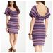 Free People Dresses | Free People Lavender Purple Striped Mini Dress 'Lunch Date' Size Small | Color: Purple | Size: S