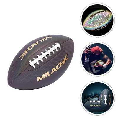 Rugby Football Holographique Vintage Glowing Standard Training Fluorwisdom Dark Practice