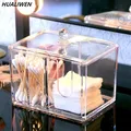 Boîte de Rangement en Acrylique Transparent pour Coton-Tige Conteneur pour Maquillage Cosmétique